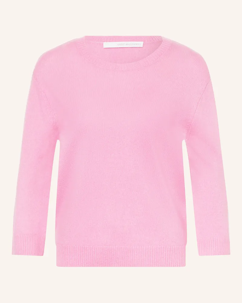 Herzen's Angelegenheit Cashmere-Pullover mit 3/4-Arm Rosa
