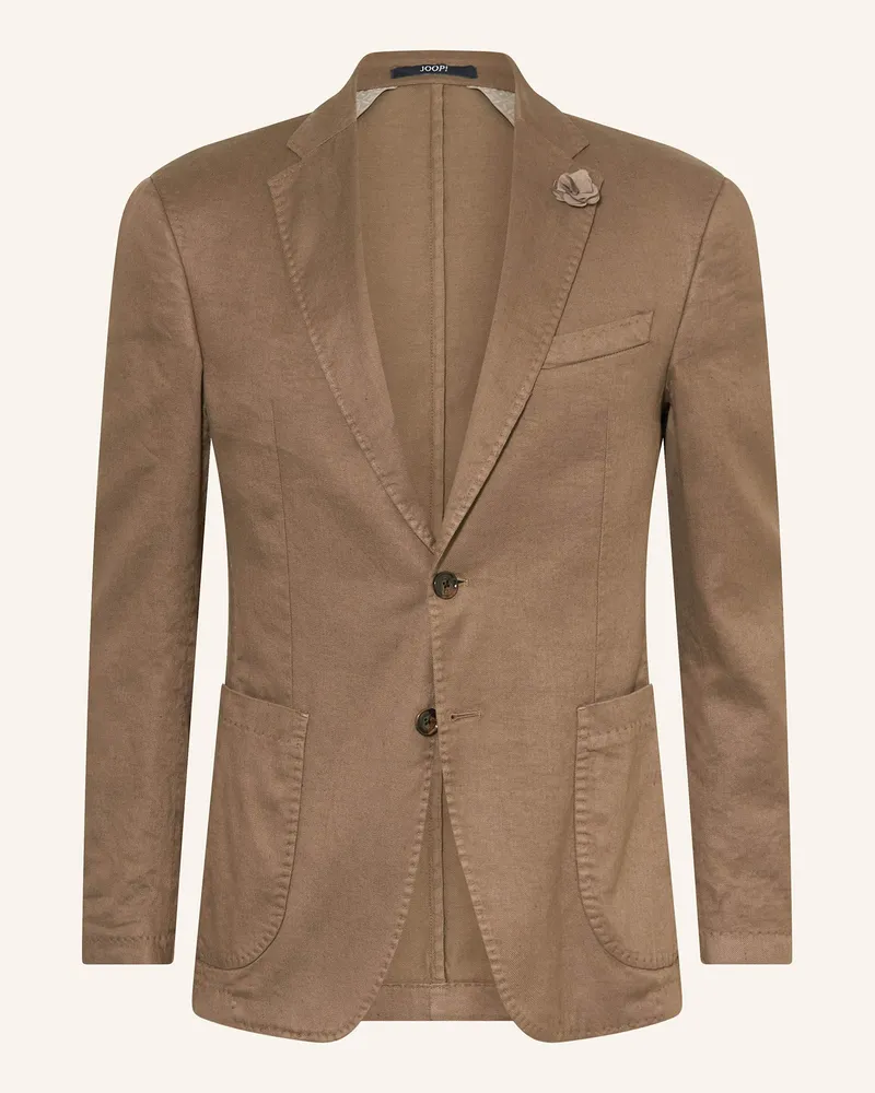 JOOP! Sakko HOVEREST Extra Slim Fit mit Leinen Dunkelbraun