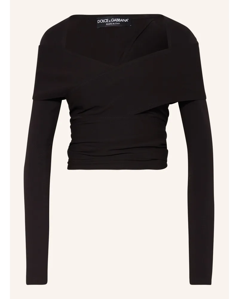 Dolce & Gabbana Cropped-Shirt Schwarz