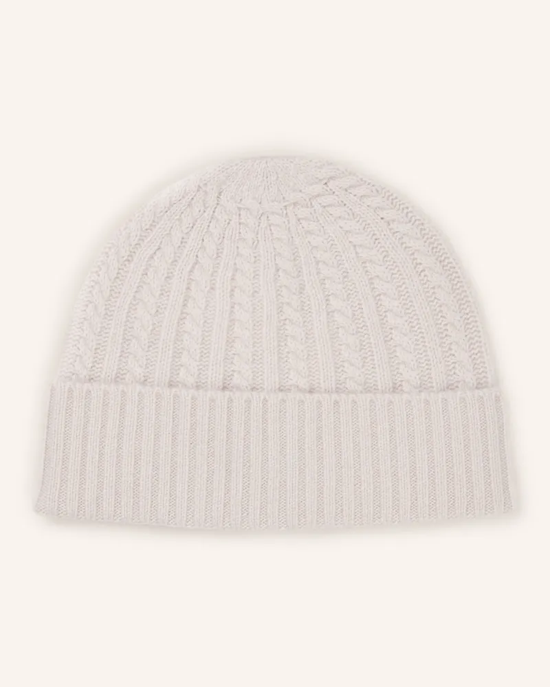 S. Marlon Cashmere-Mütze weiss Hellgrau