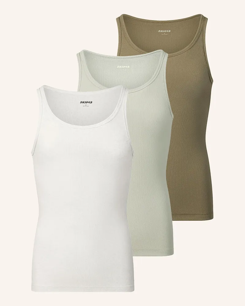 SKIMS 3er-Pack Unterhemden SKIMS COTTON Army