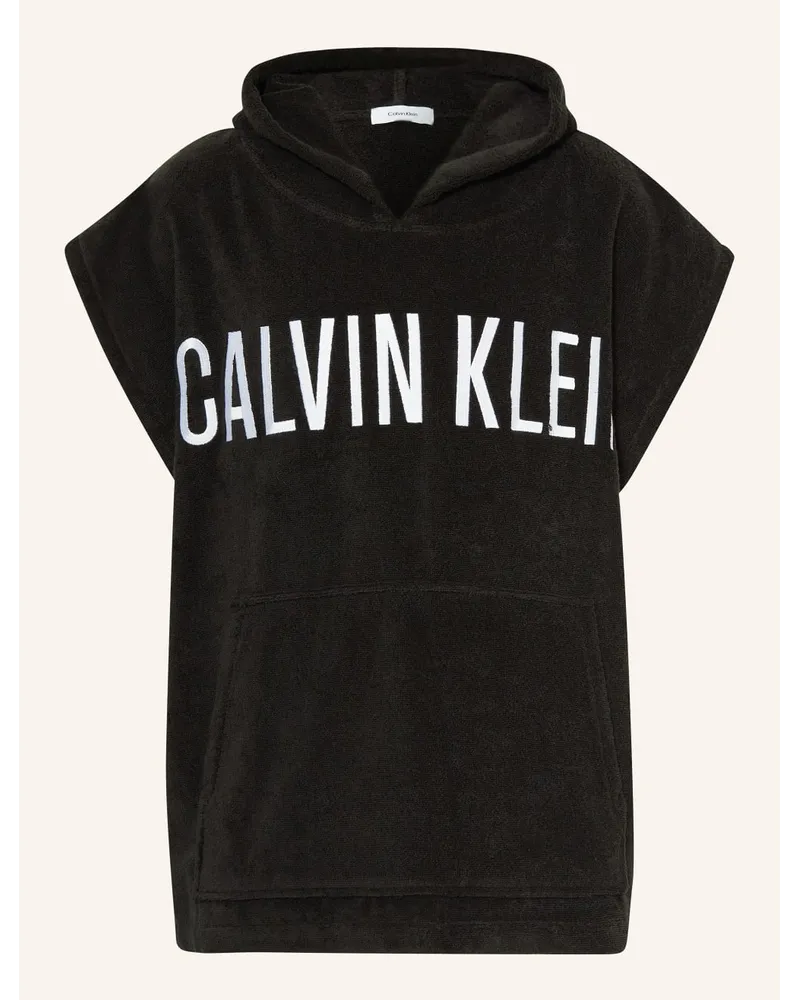 Calvin Klein Frottee-Hoodie Schwarz