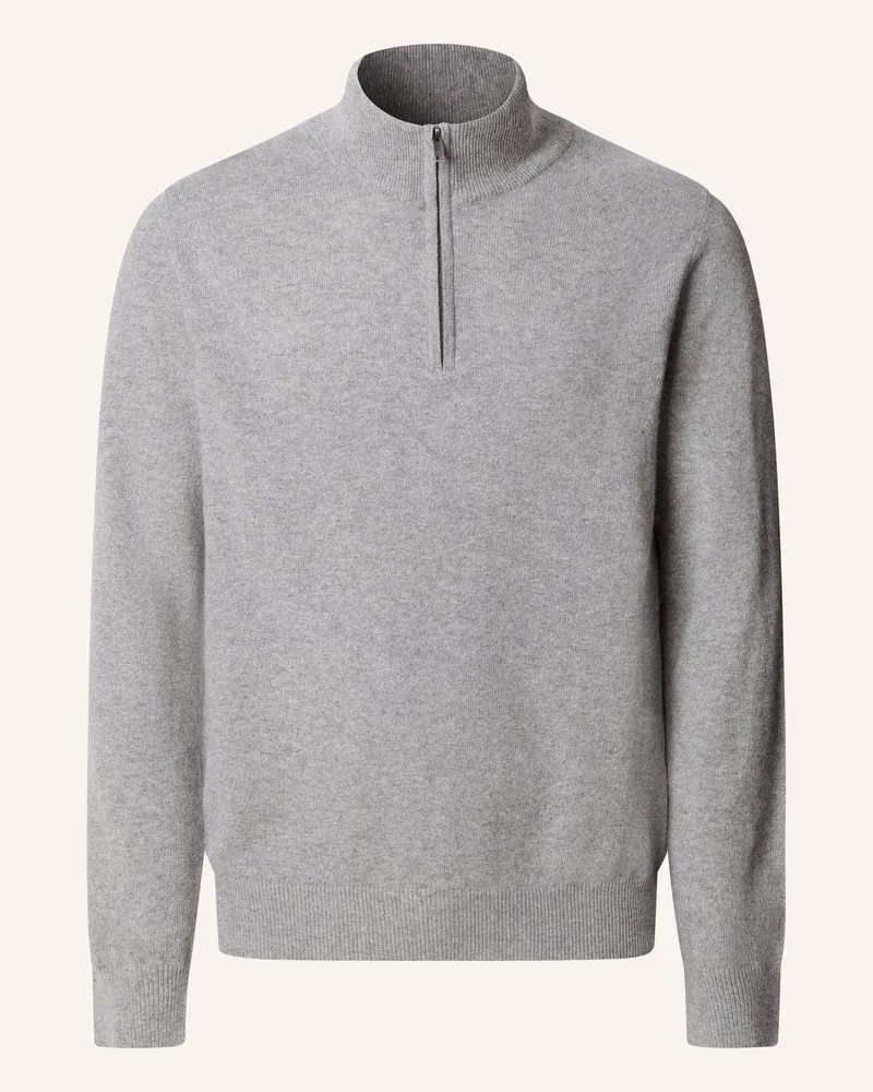 Hackett Pullover MERINO CASH MIX HZIP Grau
