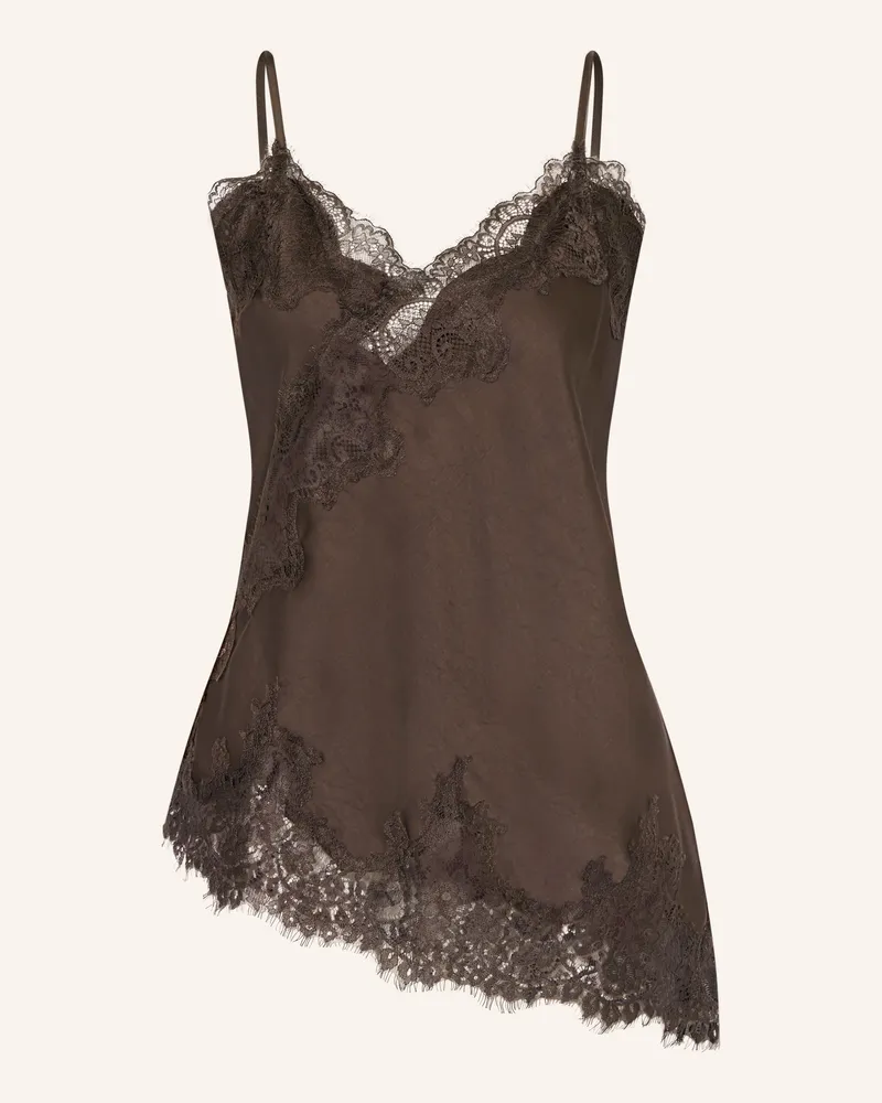 Neo Noir Top Viole Mit Spitze braun Dunkelbraun
