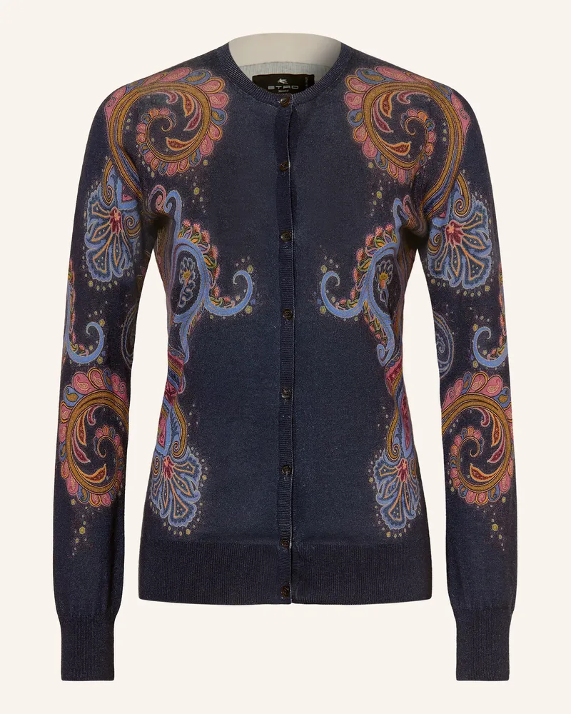 Etro Strickjacke Mit Seide Und Cashmere blau Dunkelblau