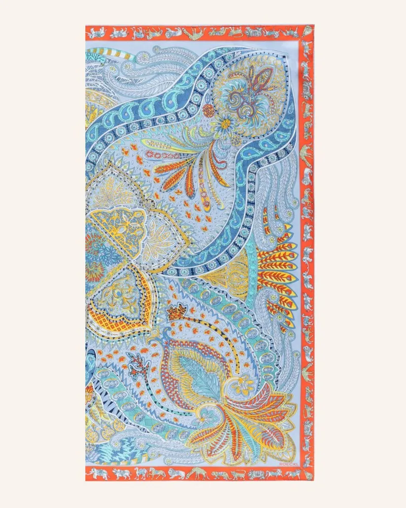 Roeckl Seidentuch Vibrant Paisley blau Hellblau