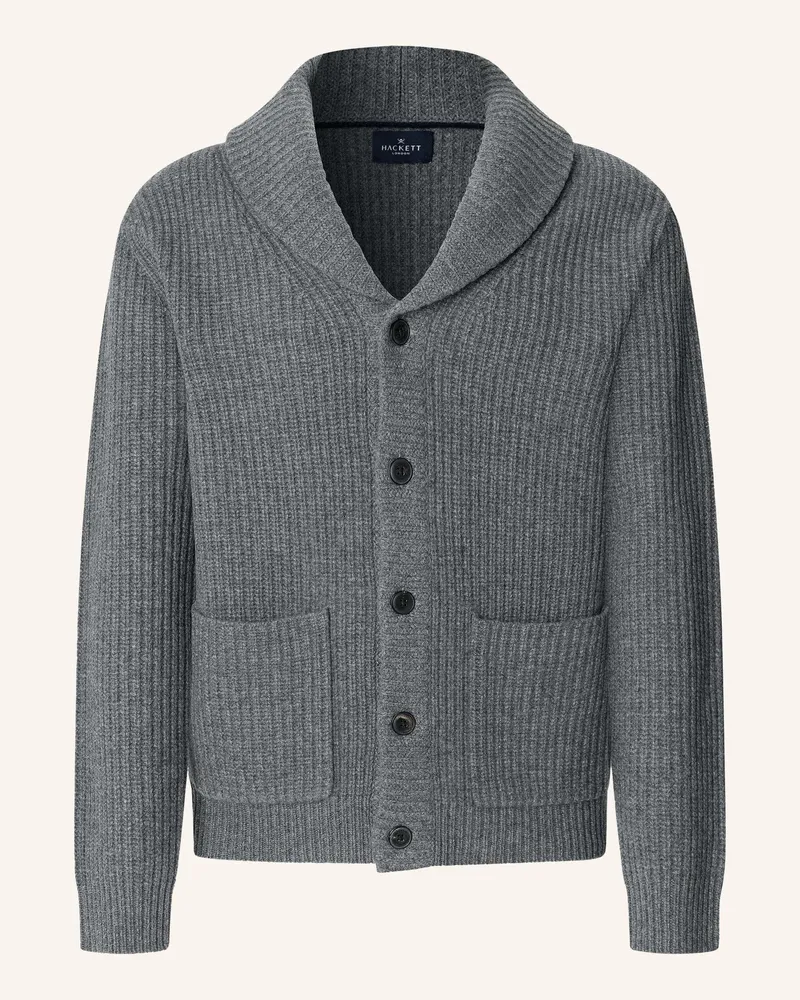 Hackett Strickjacken Cardigan RIB SHAWL CARDI Grau