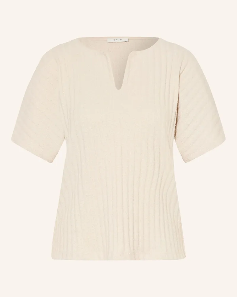 OPUS Bouclé-Strickshirt Sombri weiss Beige