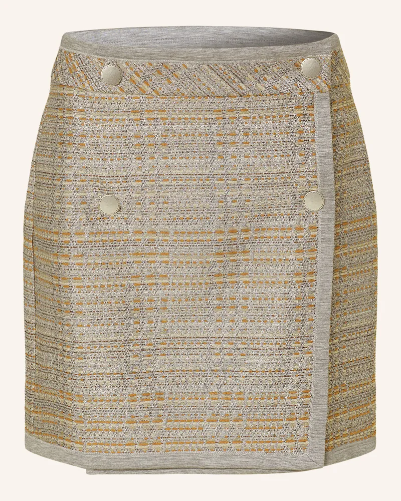 SEM PER LEI Tweed-Rock mit Glitzergarn Beige