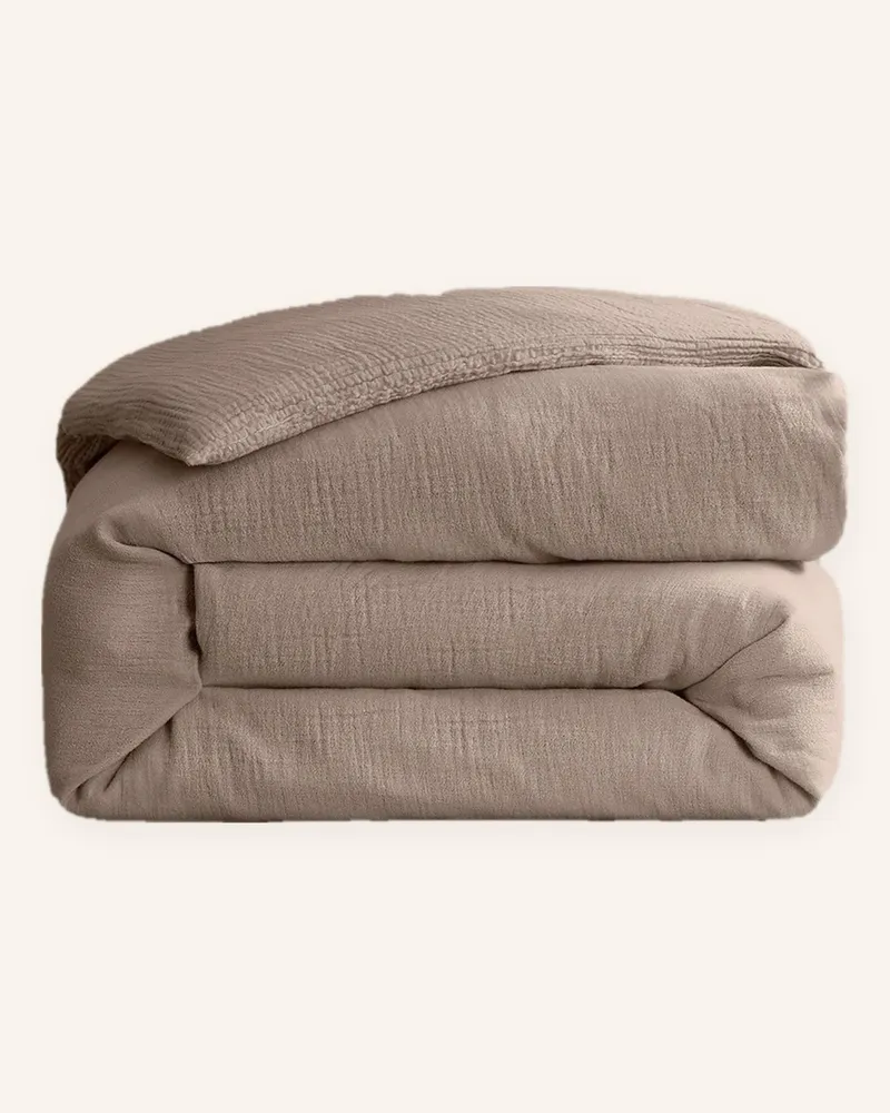 ROYFORT Bettbezug Musselin beige Taupe