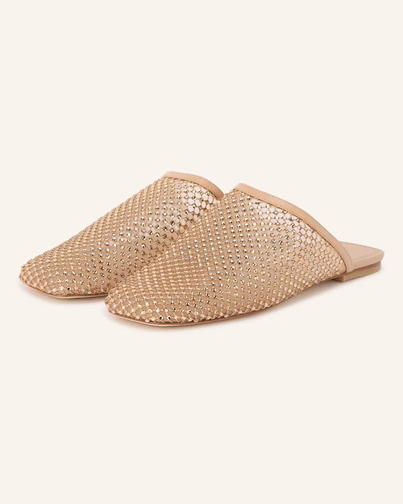 Stuart Weitzman Mules BAREITALL mit Schmucksteinen Beige