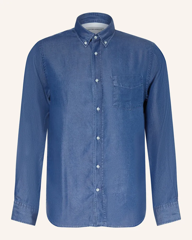 Officine Generale Hemd BART Regular Fit in Jeansoptik Blau