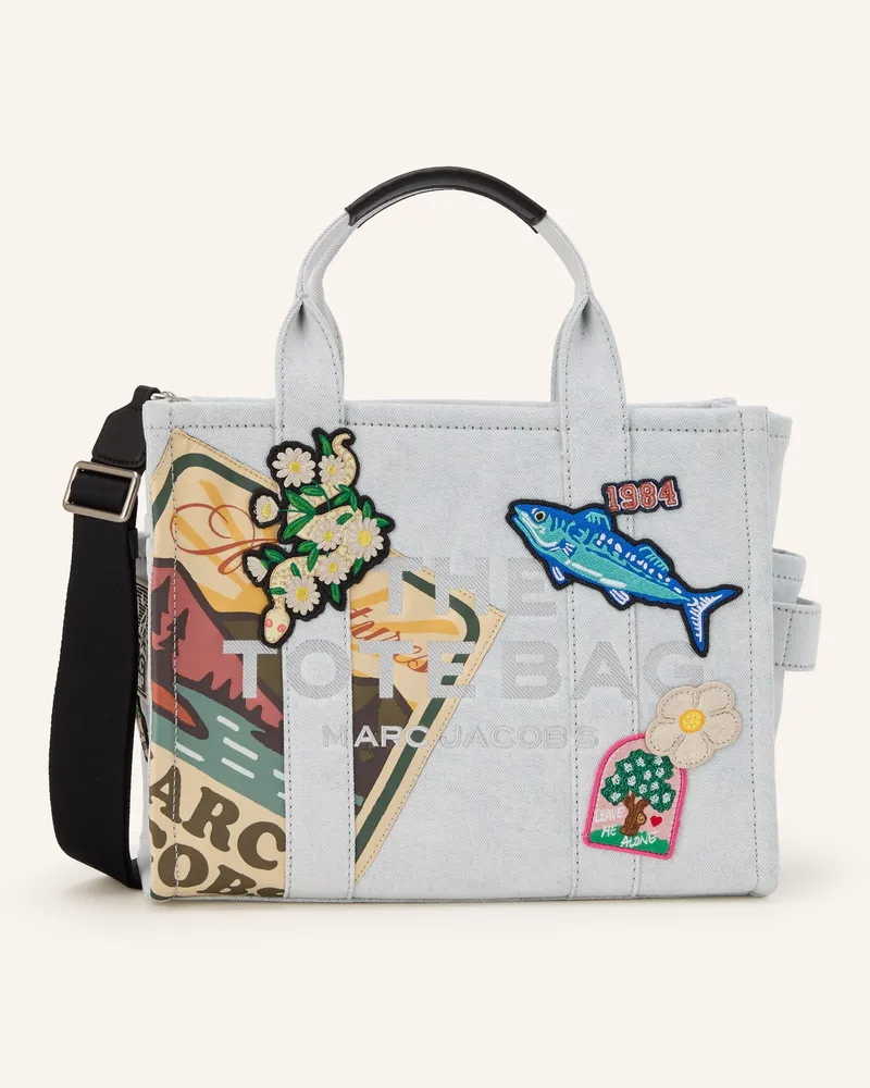 Marc Jacobs Shopper The Medium Tote Denim Patches weiss Creme