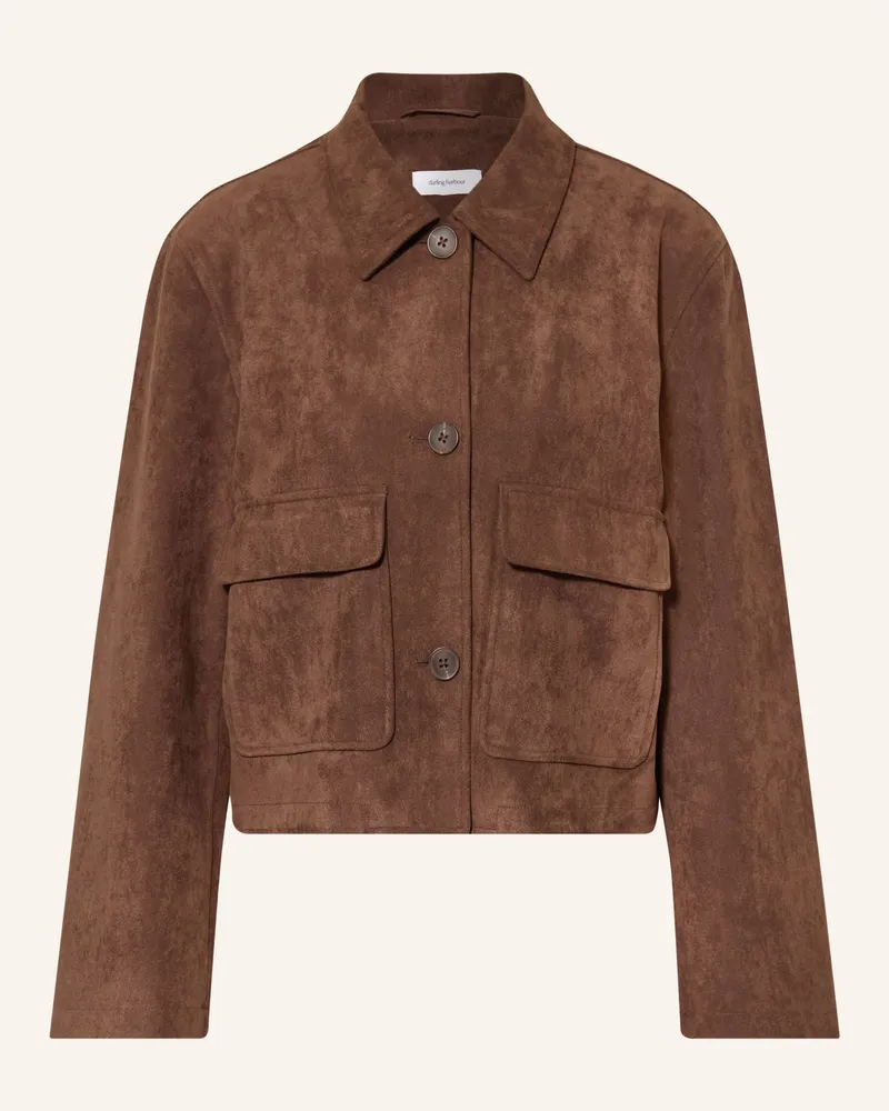 Darling Harbour Jerseyjacke In Lederoptik braun Dark