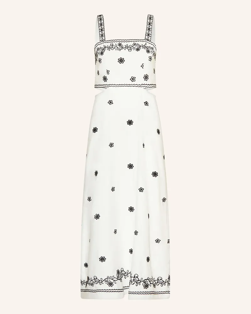 Maje Kleid mit Leinen und Cut-outs Ecru
