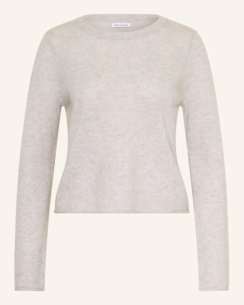 Mrs & HUGS Cashmere-Pullover Hellgrau