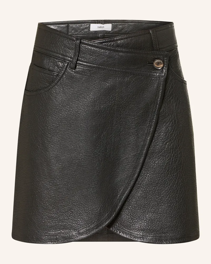 ba&sh Lederrock Bango In Wickeloptik schwarz Schwarz
