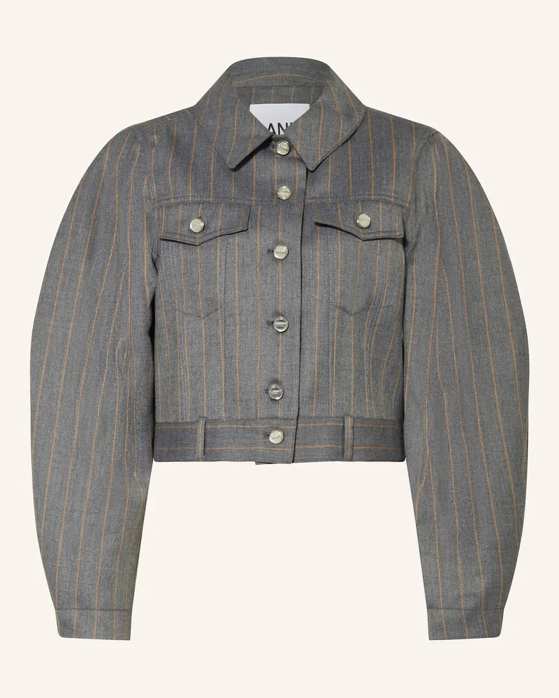 Ganni Kastenjacke Grau