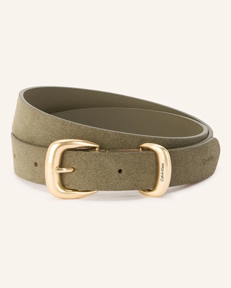 Calvin Klein Ledergürtel gruen Khaki