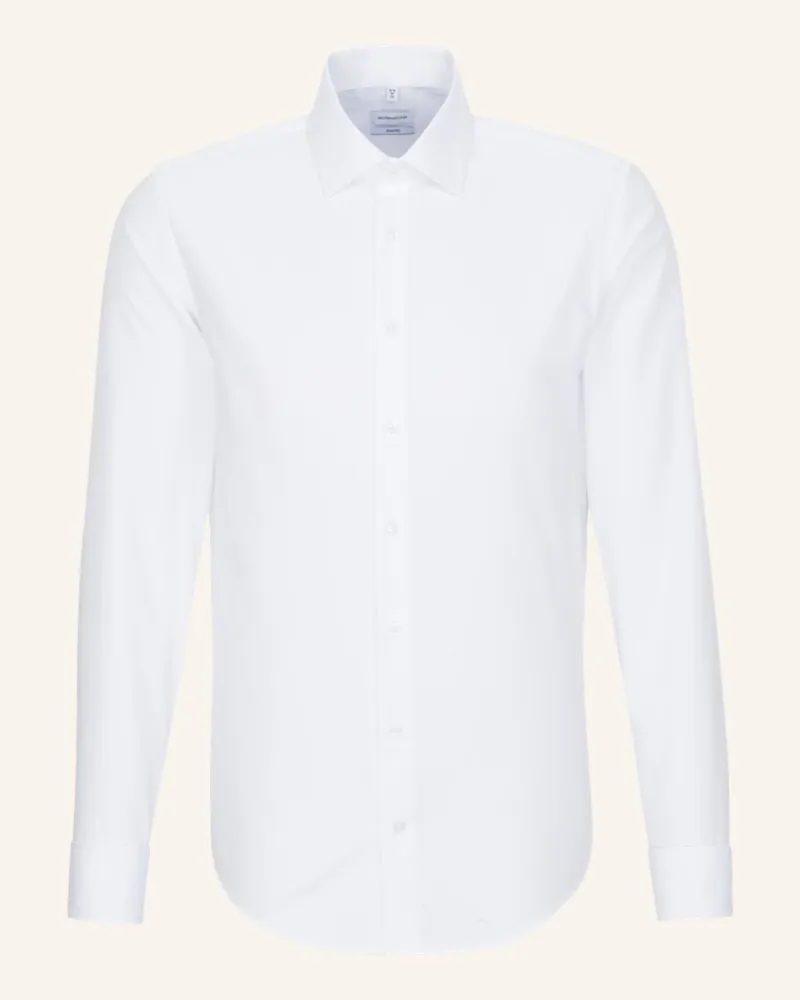 Seidensticker Hemd Shaped Fit mit Umschlagmanschette Weiss