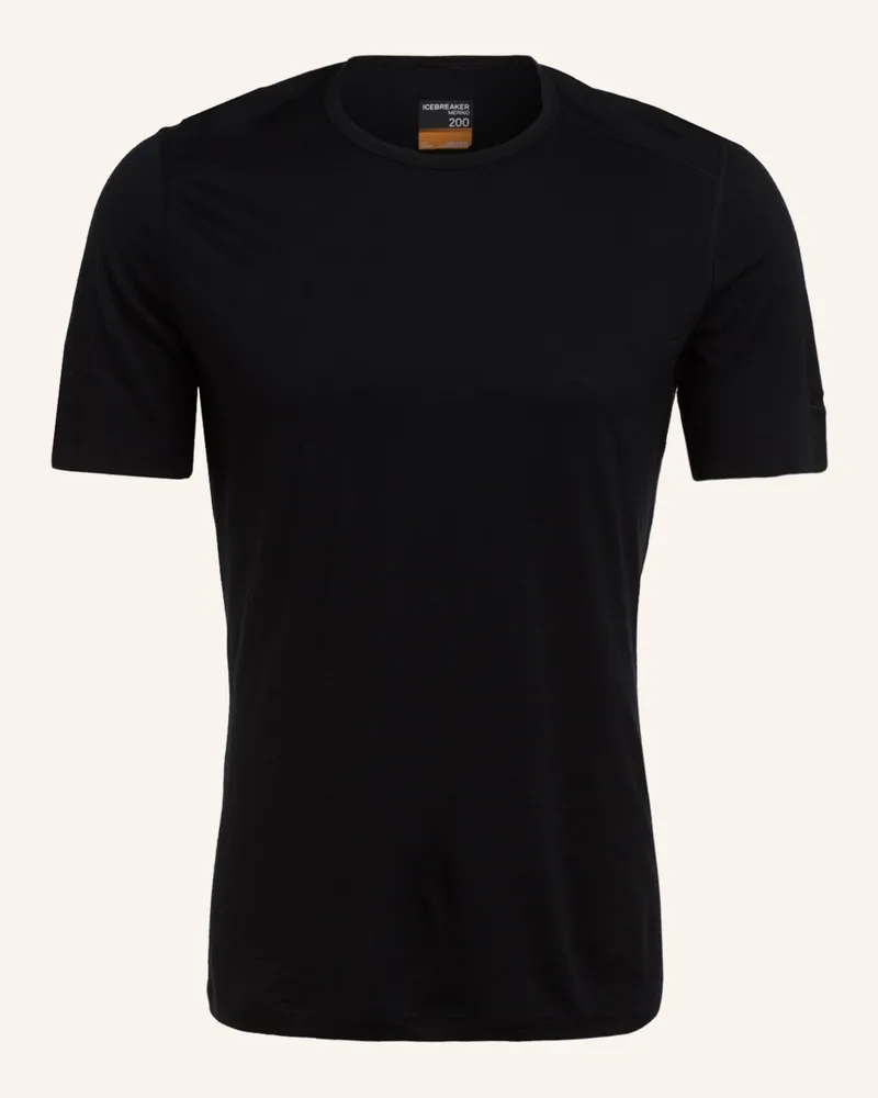 Icebreaker Funktionswäsche-Shirt 200 Oasis Aus Merinowolle schwarz Schwarz