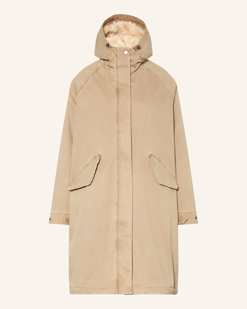 Blonde No. 8 Parka mit Kunstfell Beige