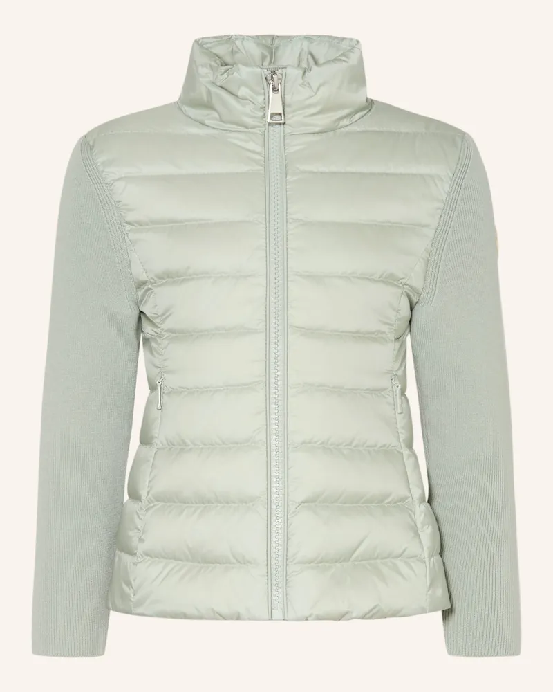 Moncler Steppjacke im Materialmix Hellgrün
