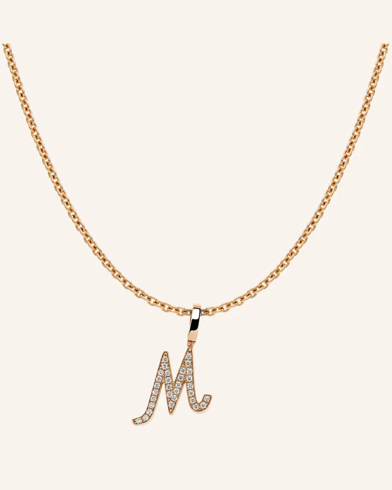 CADA Kette TINY DIAMOND LETTER M Roségold