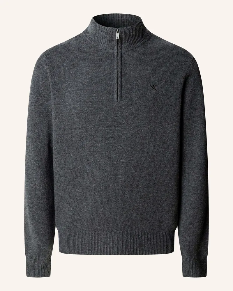 Hackett Pullover Lambswool Hzip grau Grau