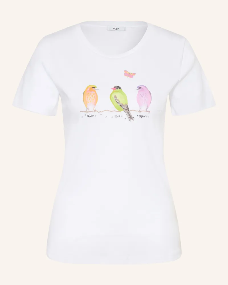 ZAíDA T-Shirt Mit Schmucksteinen weiss Weiss