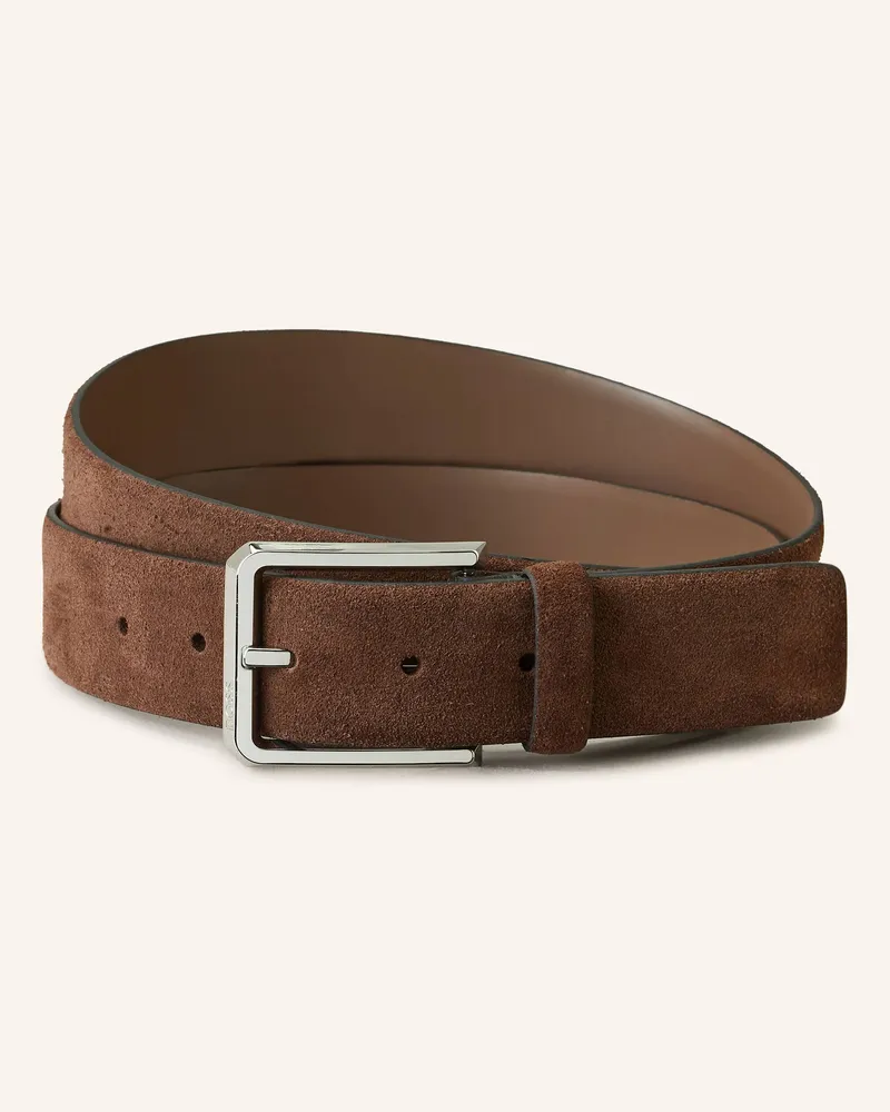 HUGO BOSS Ledergürtel CALEB Dunkelbraun