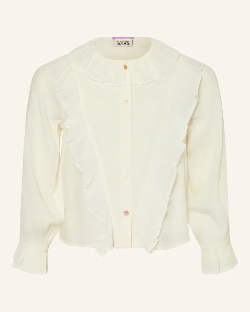 Scotch&Soda Bluse Mi Rüschen weiss Weiss