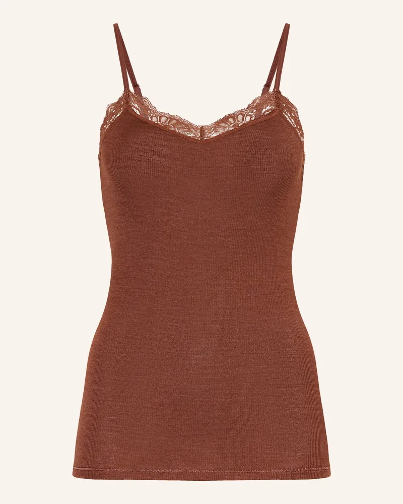 Hanro Top Woolen Lace Mit Merinowolle Und Seide braun Braun
