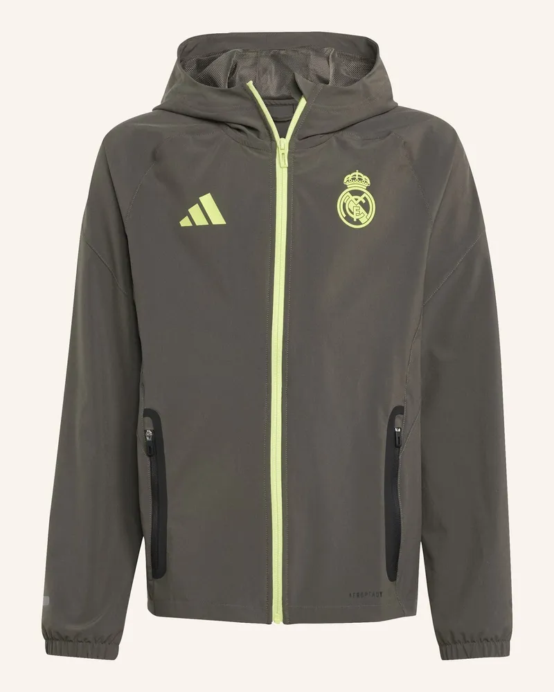 adidas REAL MADRID TIRO 25 COMPETITION VIS TECH TRAVEL KIDS JACKE Grau