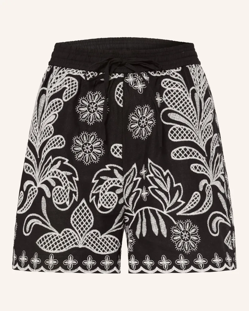 Mrs & HUGS Shorts mit Leinen Schwarz