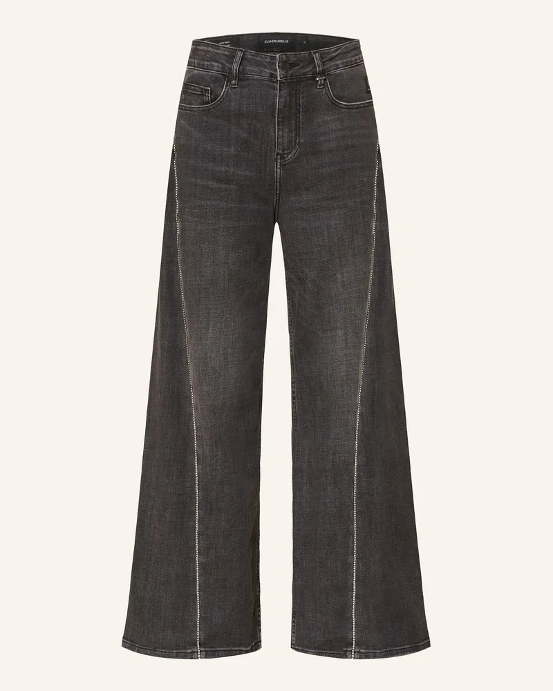 Elias Rumelis Wide Leg Jeans Alina Glam Mit Schmucksteinen schwarz 1387