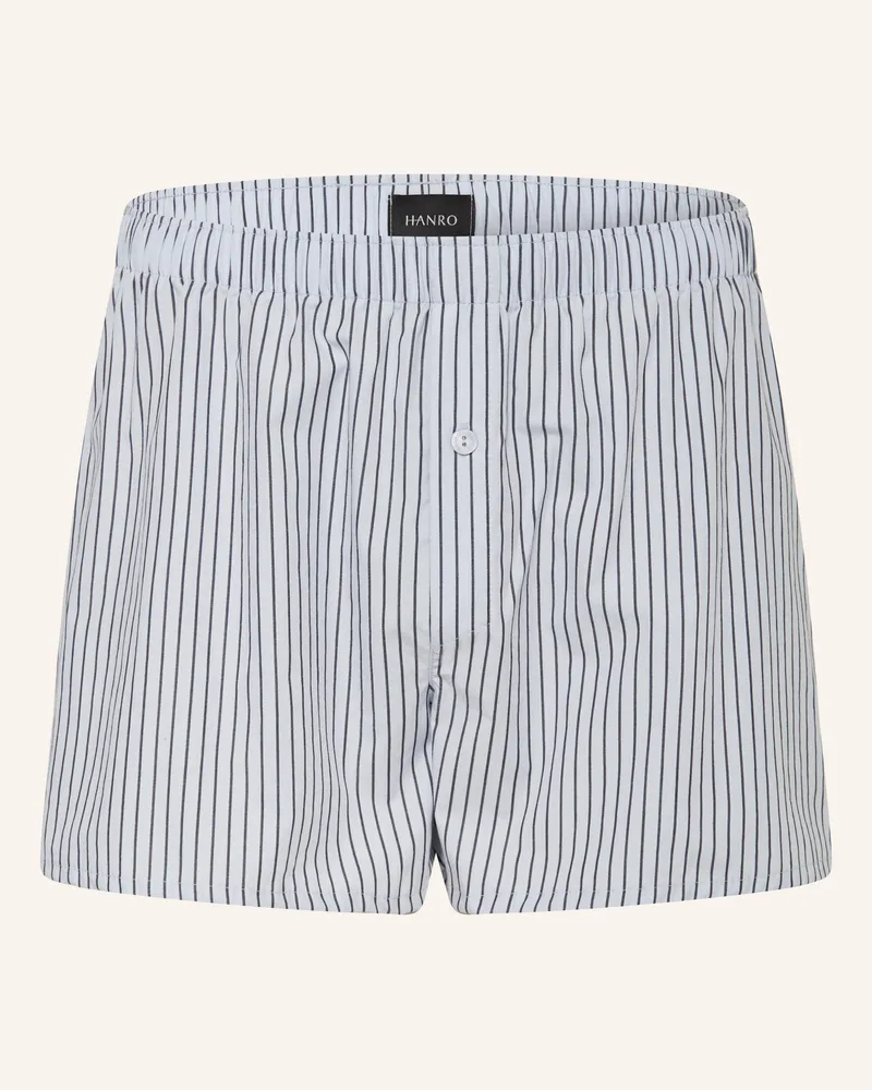 Hanro Web-Boxershorts Fancy Woven grau Hellblau