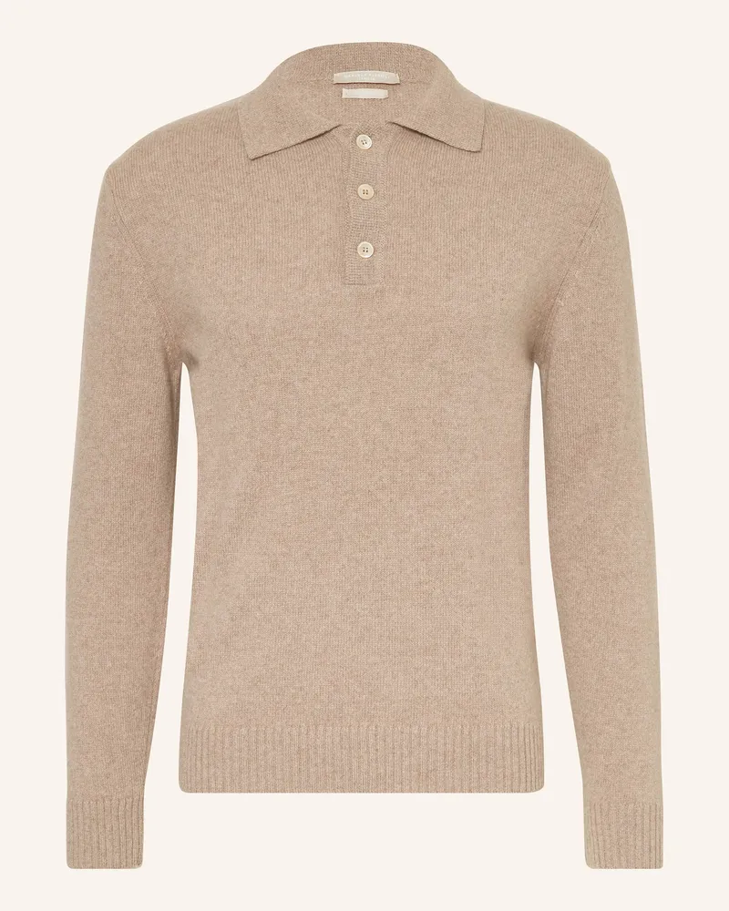 Daniele Fiesoli Strick-Poloshirt aus Cashmere Hellbraun