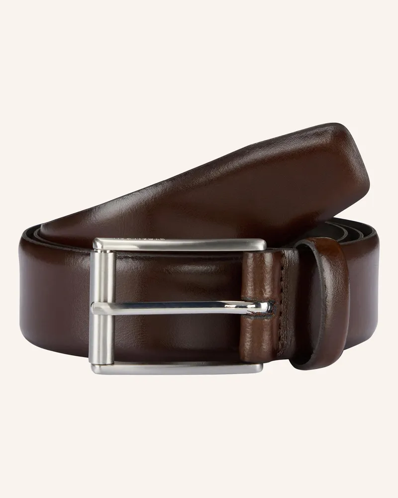 Strellson Gürtel Ledergürtel, Schwarz braun Dunkelbraun