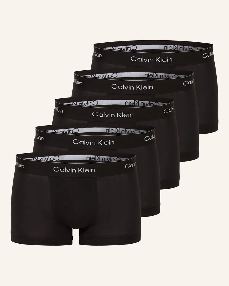 Calvin Klein 5er-Pack Boxershorts Icon Cotton Stretch Low Rise schwarz Schwarz