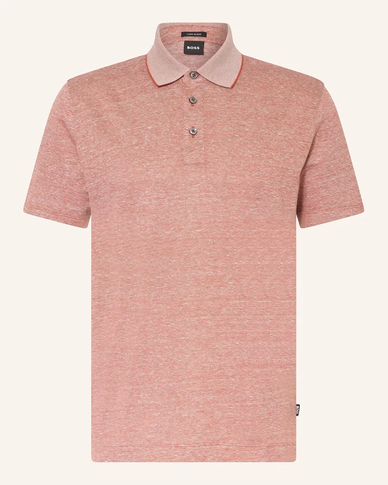 HUGO BOSS Piqué-Poloshirt PRESS mit Leinen Rot