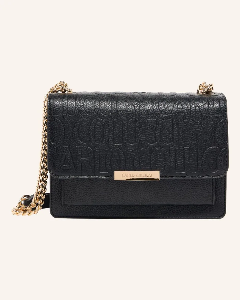 Carlo Colucci Schultertasche Mit Geprägtem Logo Elmir schwarz Schwarz