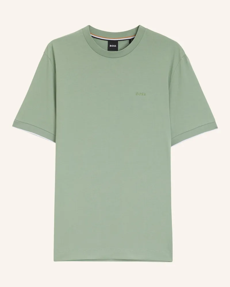 HUGO BOSS T-Shirt Thompson 250_In Regular Fit gruen Grün