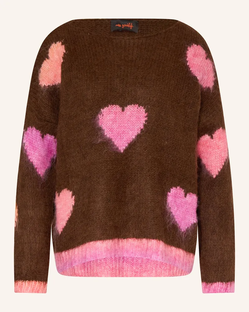 Miss Goodlife Pullover mit Alpaka Dunkelbraun