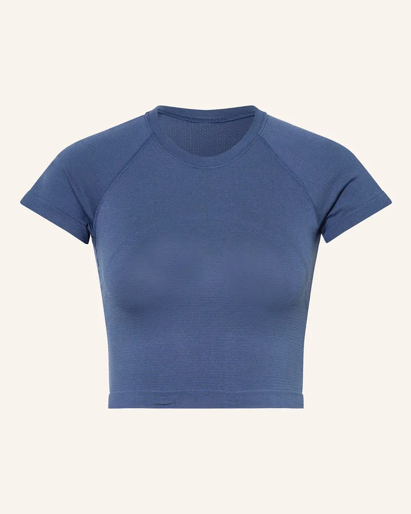 LULULEMON Cropped-Laufshirt Swiftly Tech Cropped Short Sleeve 2.0 blau Dunkelblau