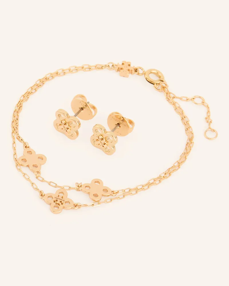 Tory Burch Set KIRA: Ohrstecker und Armband Gold