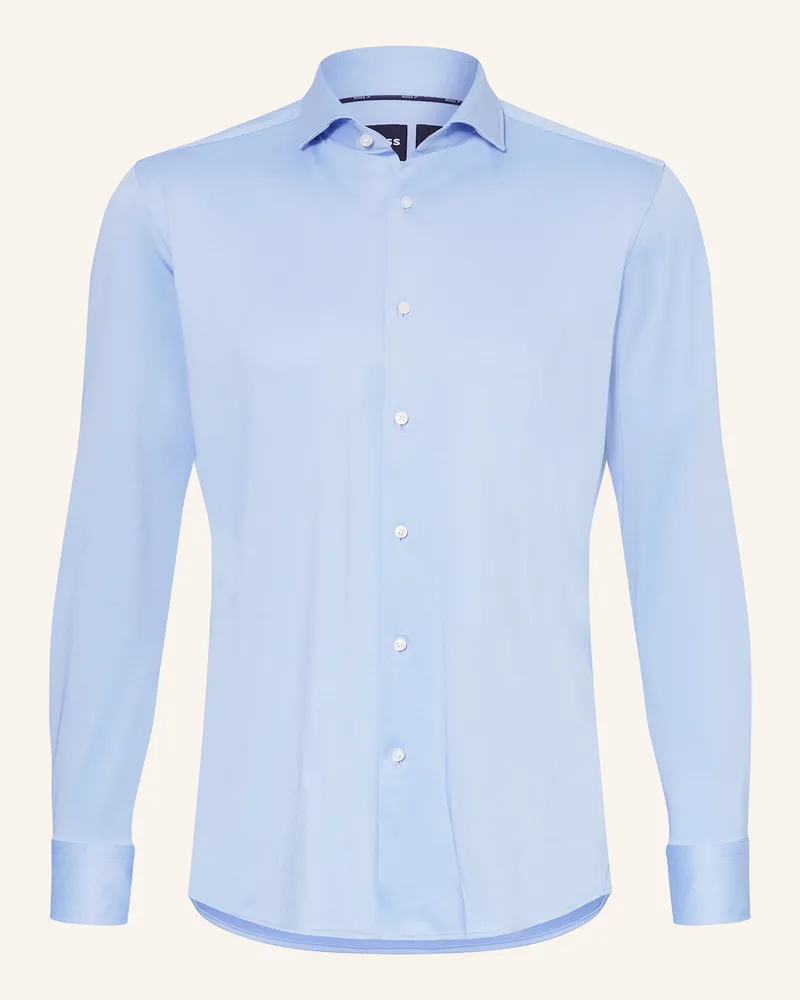 HUGO BOSS Hemd HANK PERFORMANCE Slim Fit Hellblau