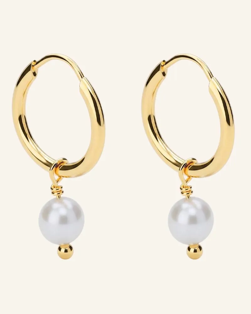 POMPIDOU Creolen Amelia Pearl By Glambou gold Gold