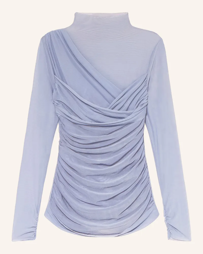 HUGO BOSS Longsleeve Etulah Aus Mesh blau Blaugrau