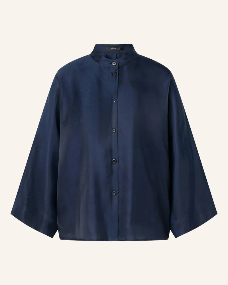 windsor. Satinbluse Mit Seide blau Dunkelblau